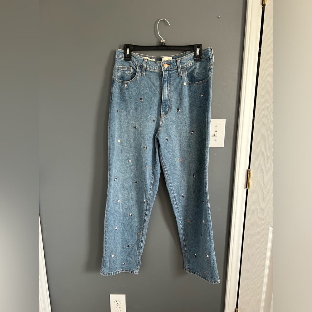 Embroidered Mom Jeans